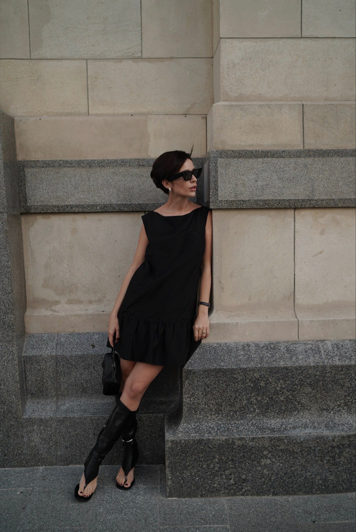 Christine Mini Shantung Silk Dress