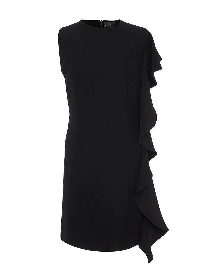 Mini Ruffled Crepe Dress