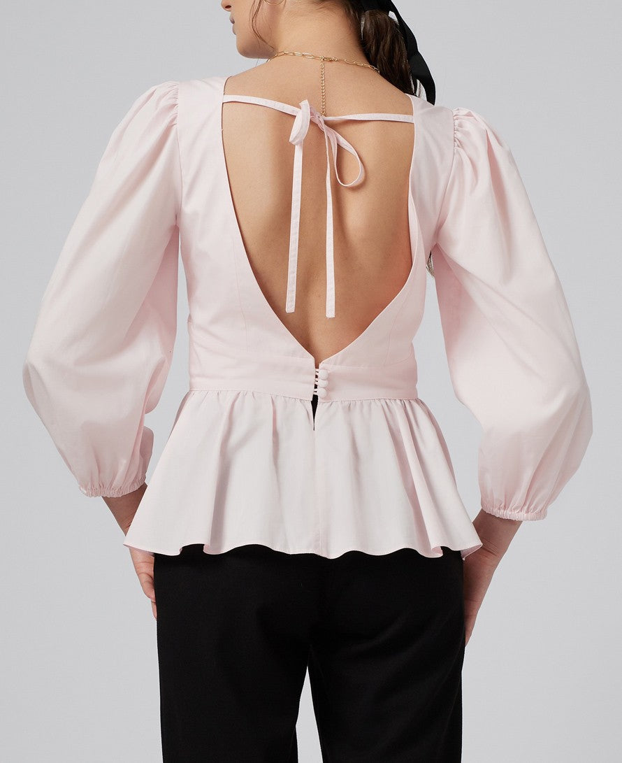 Cotton Blouse with open back