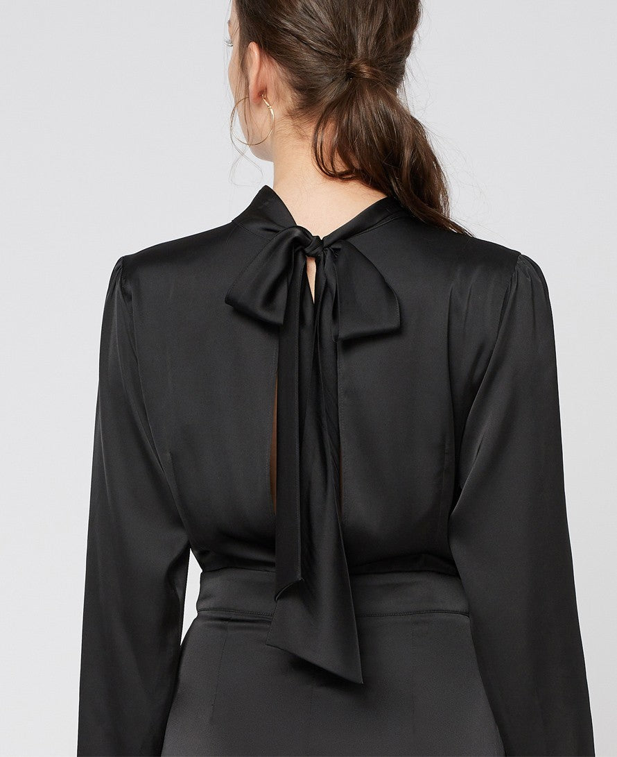 Wrap-effect Silk Midi Dress