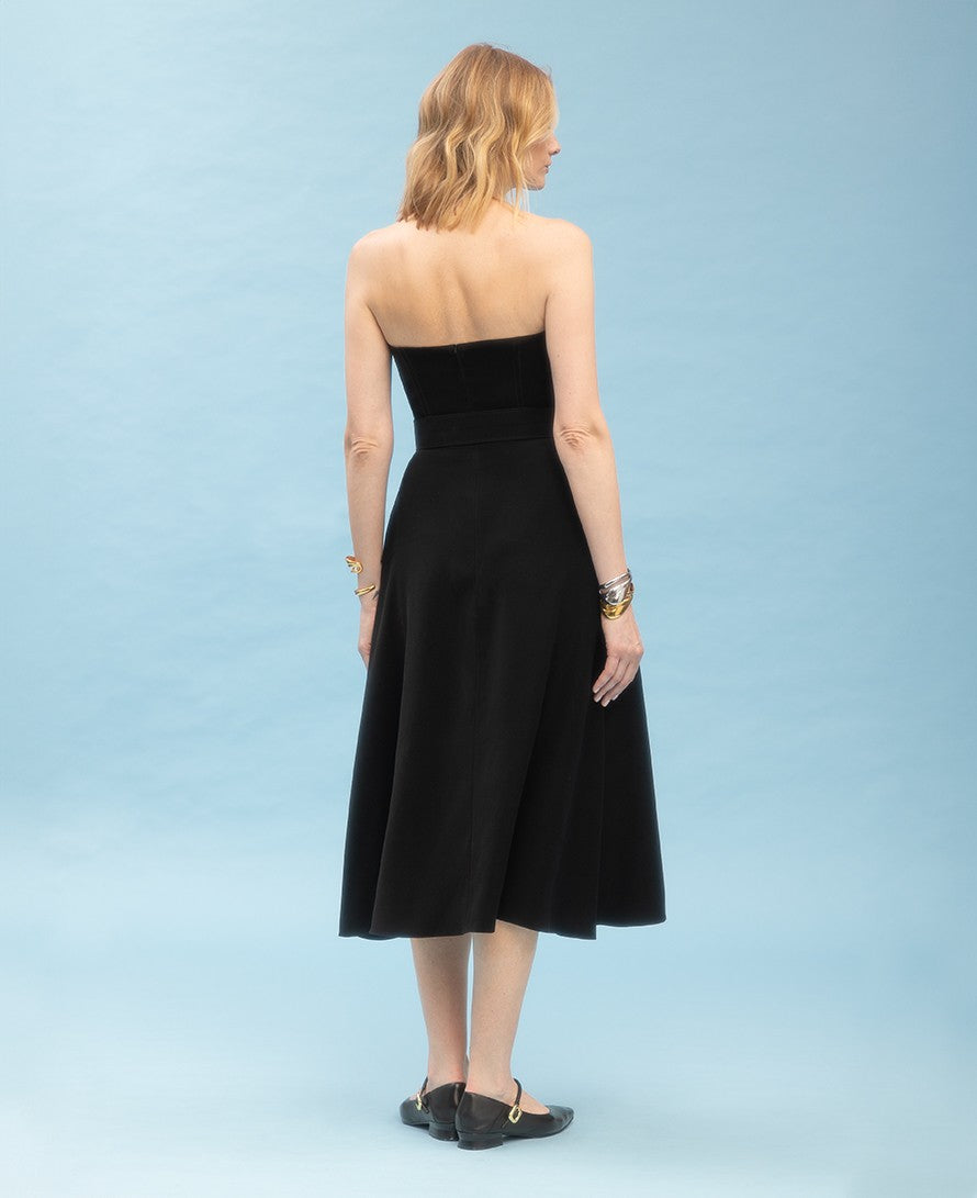 Grace crepe midi dress black