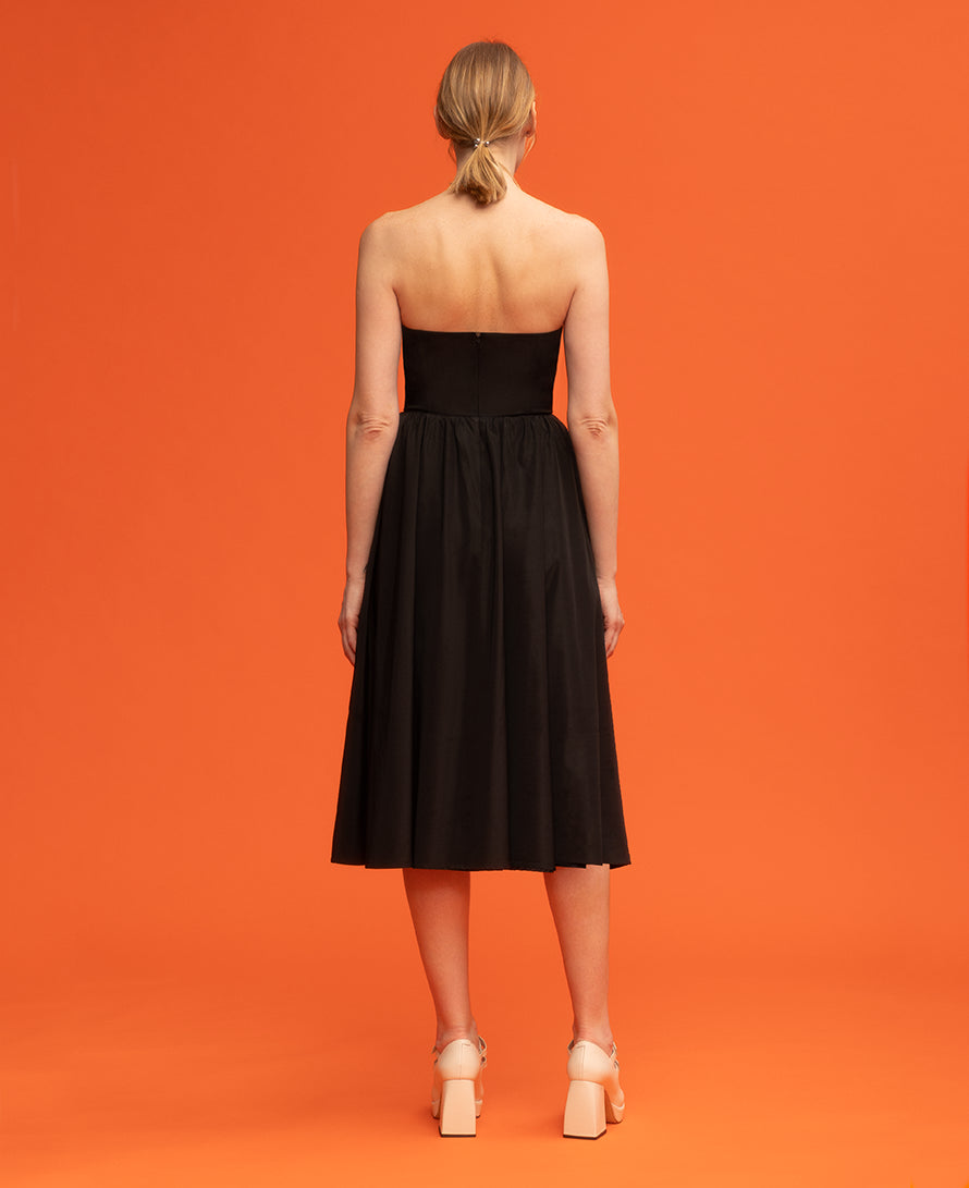 Chloe midi dress with removable sleeves