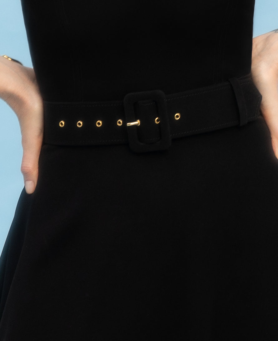 Grace crepe midi dress black