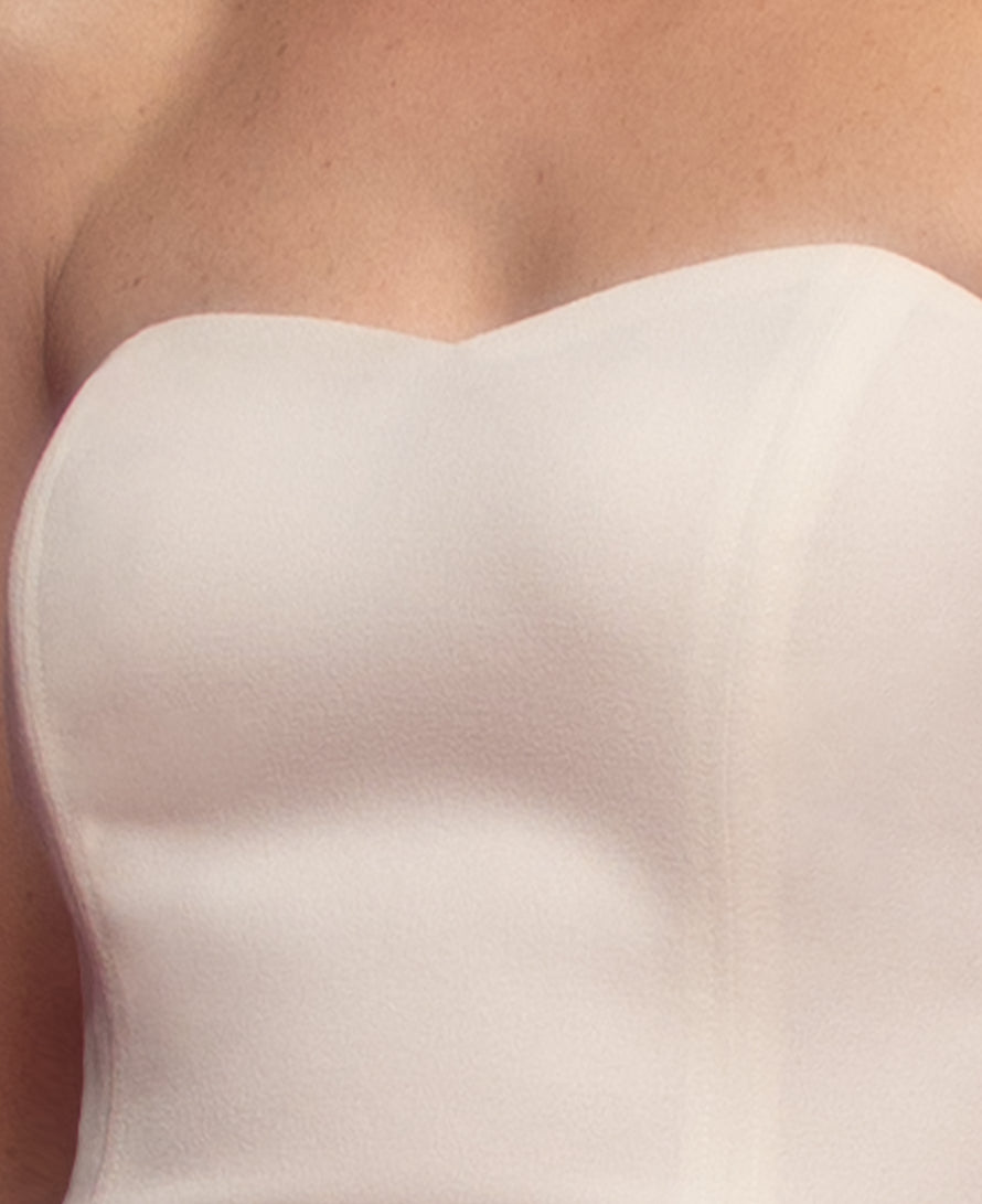 Ivone Strapless Midi Crepe Dress