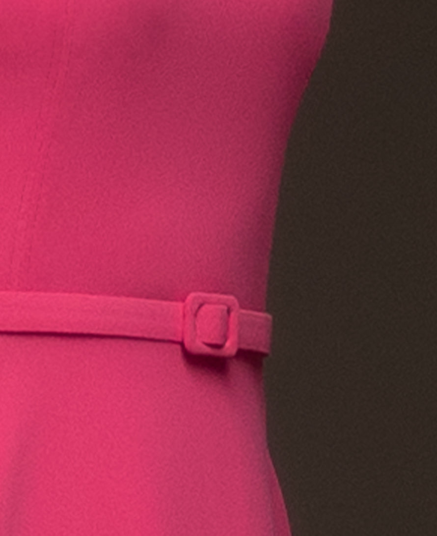 Rose belted crepe midi dress