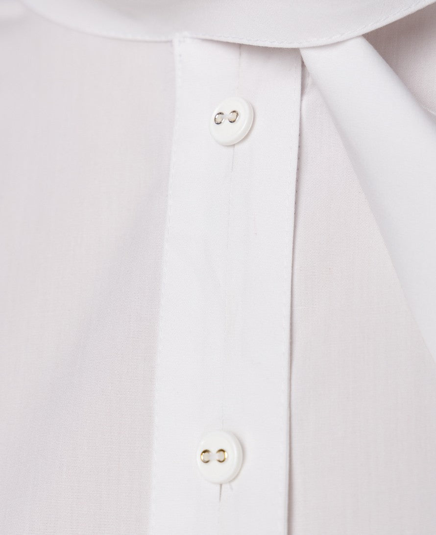 White Shirt With Oversized Scarf