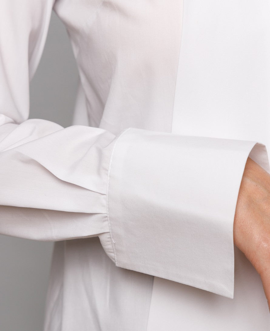 White Shirt With Oversized Scarf
