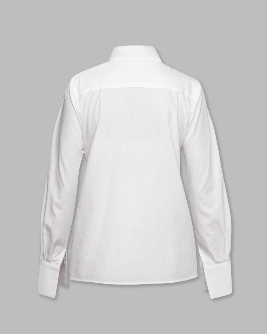 White Shirt With Oversized Scarf