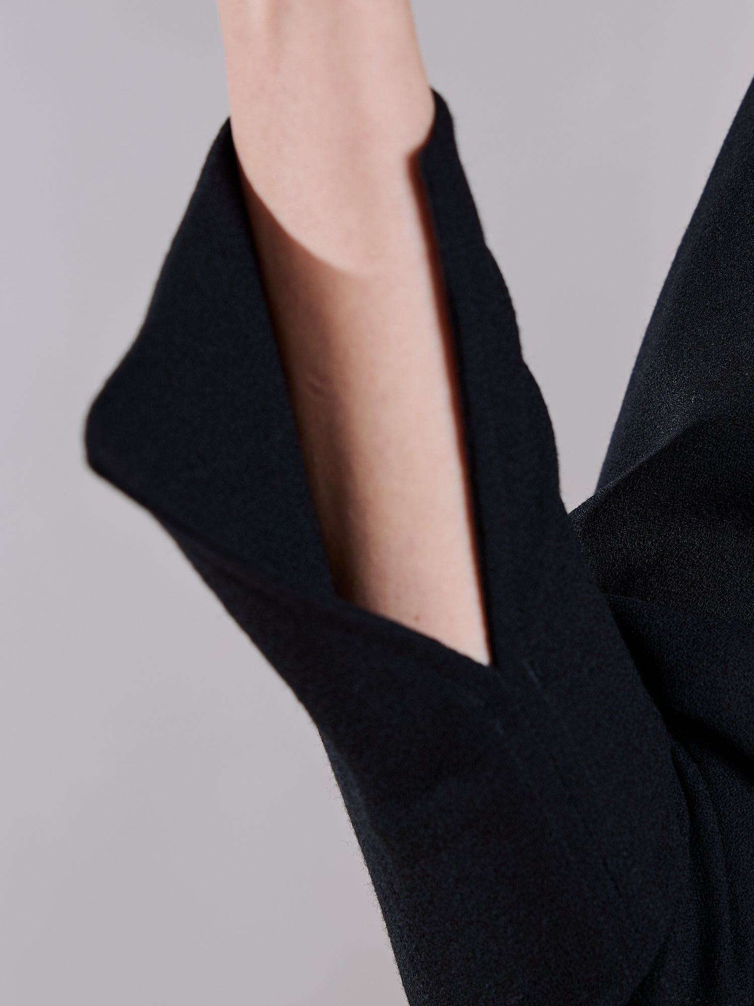 Black Paneled Wool-crepe Mini Dress