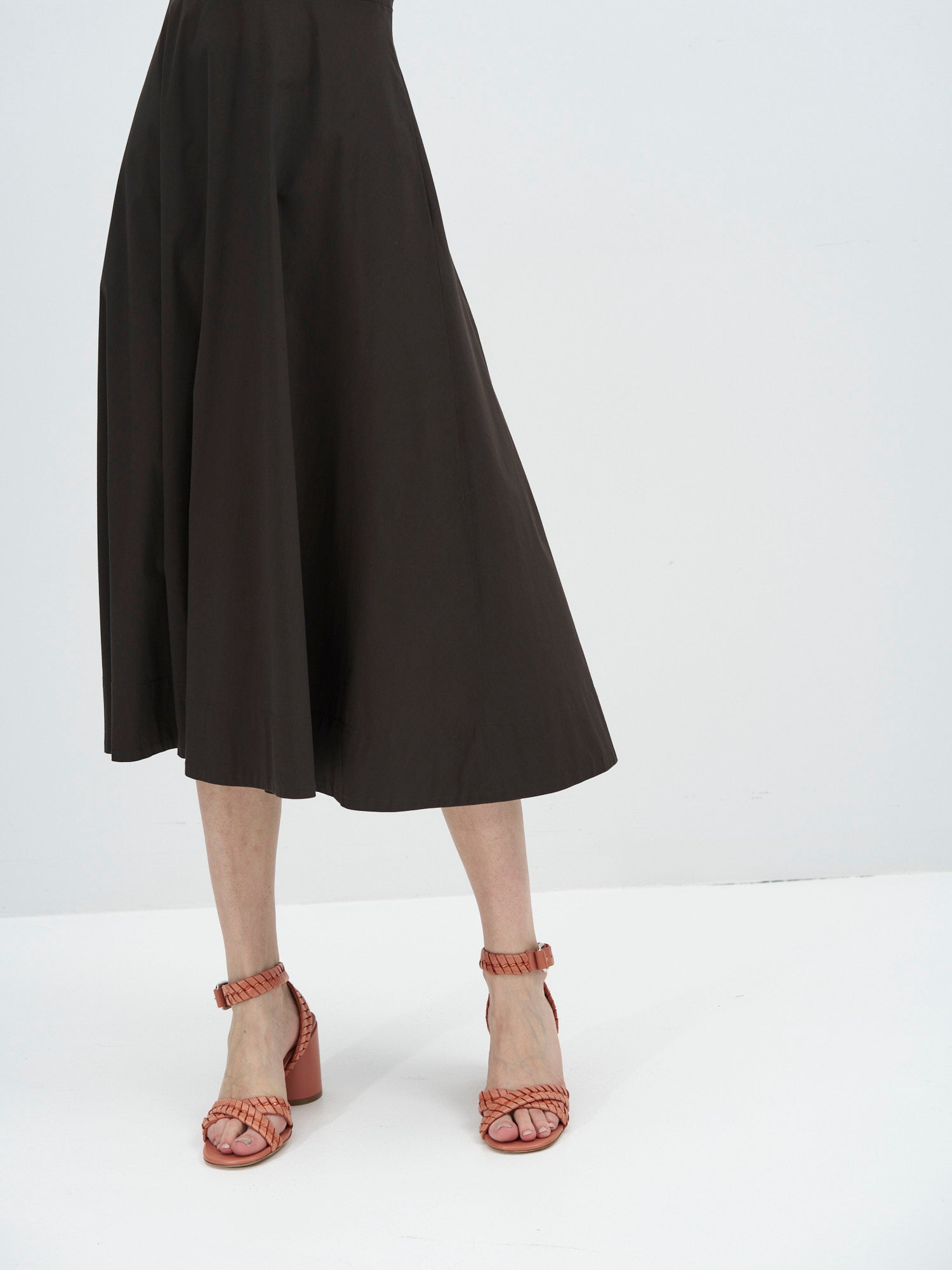 Iris Cotton Midi Dress - Dark Chocolate