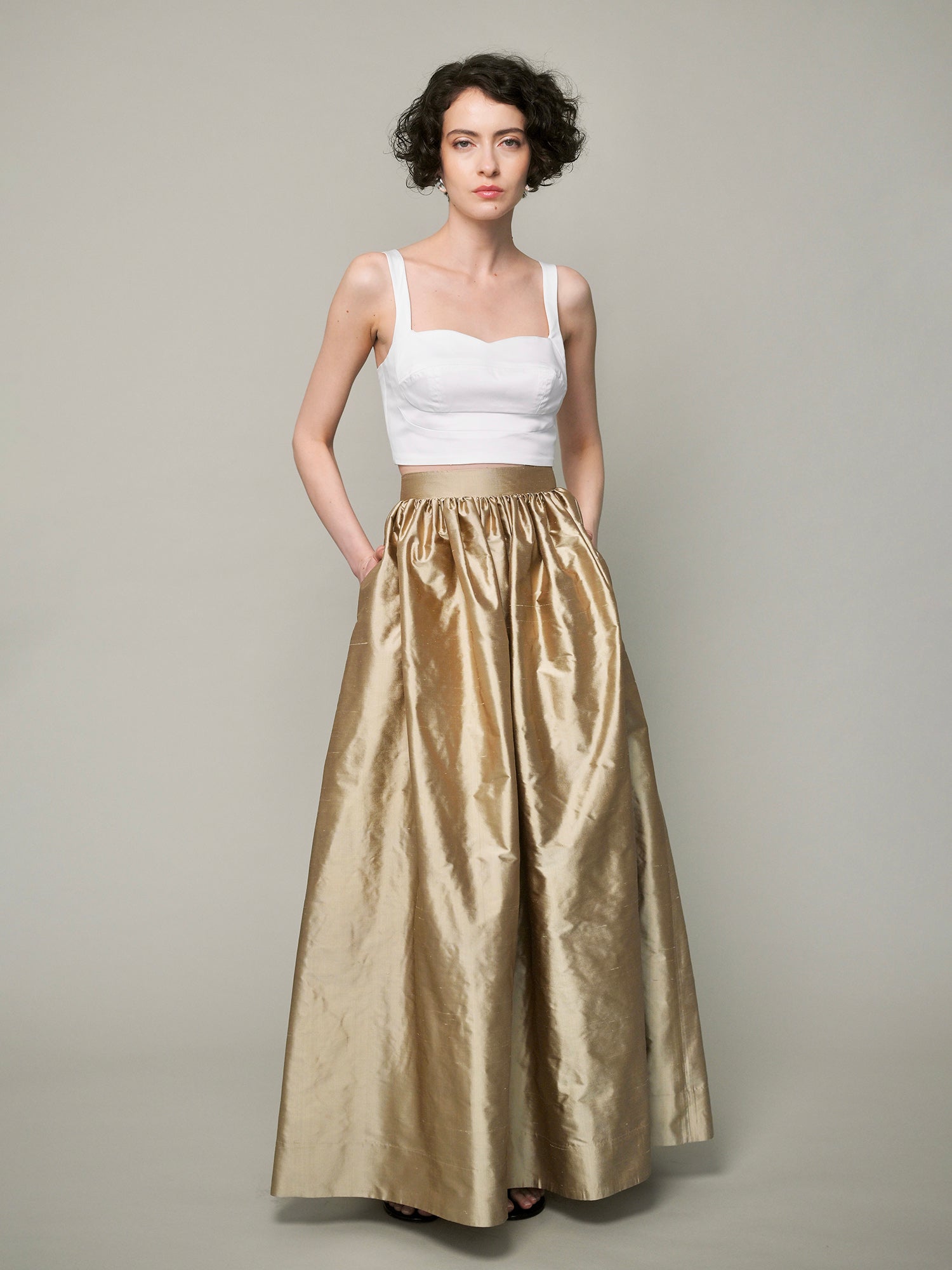 The Liora Skirt – Shantung Silk Maxi
