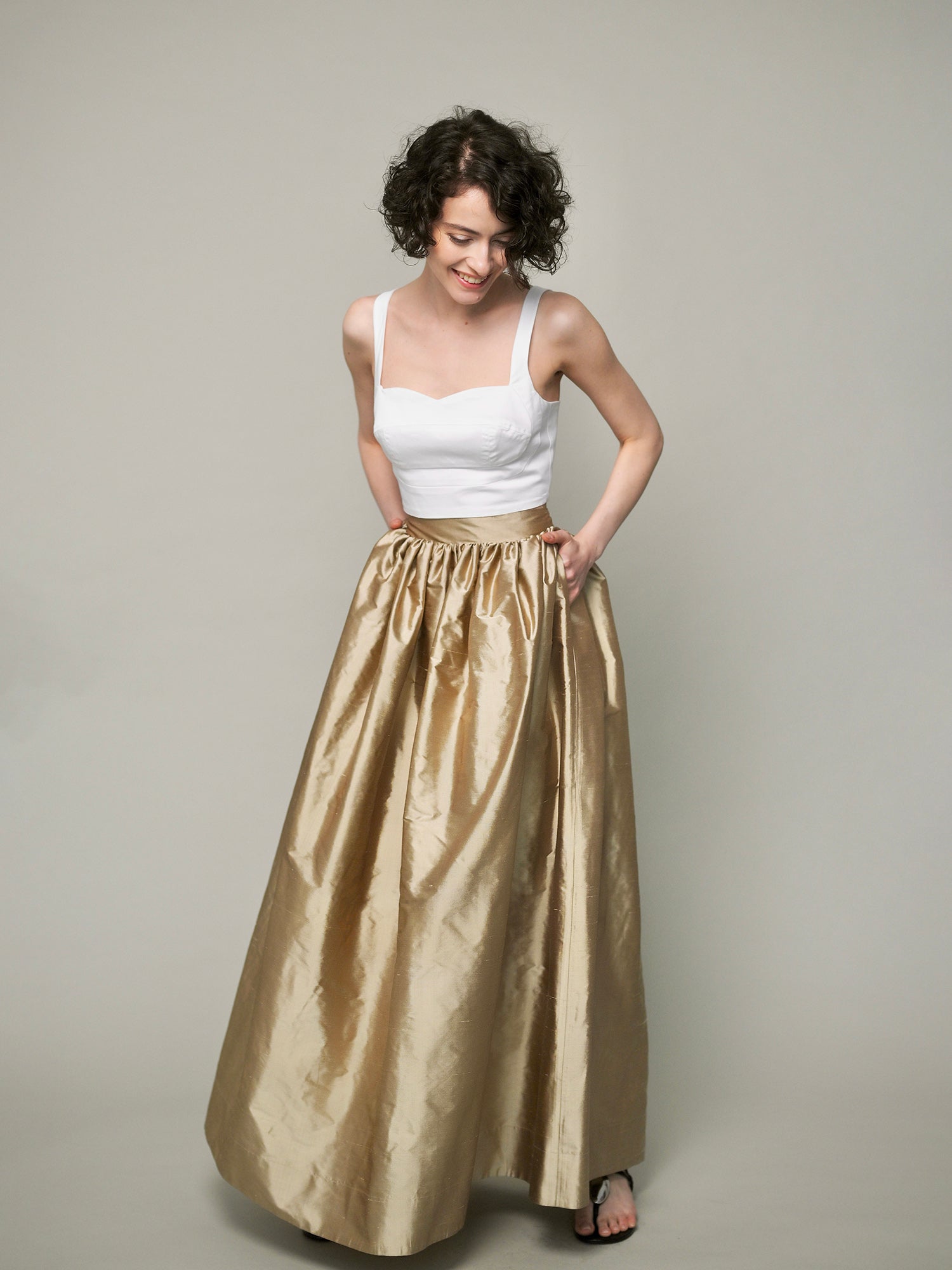 The Liora Skirt – Shantung Silk Maxi