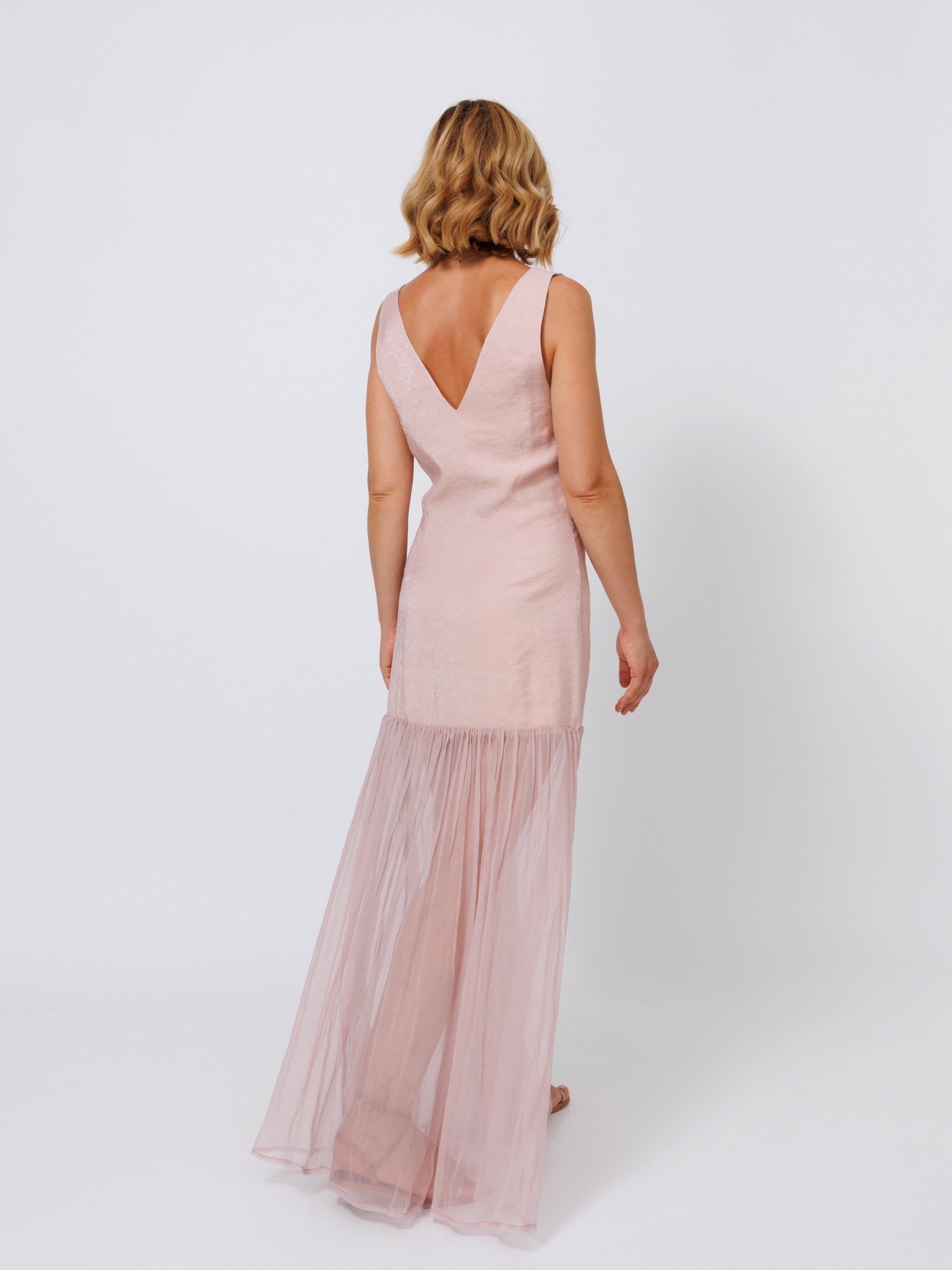 Mara Maxi Silk Dress Dusty Pink