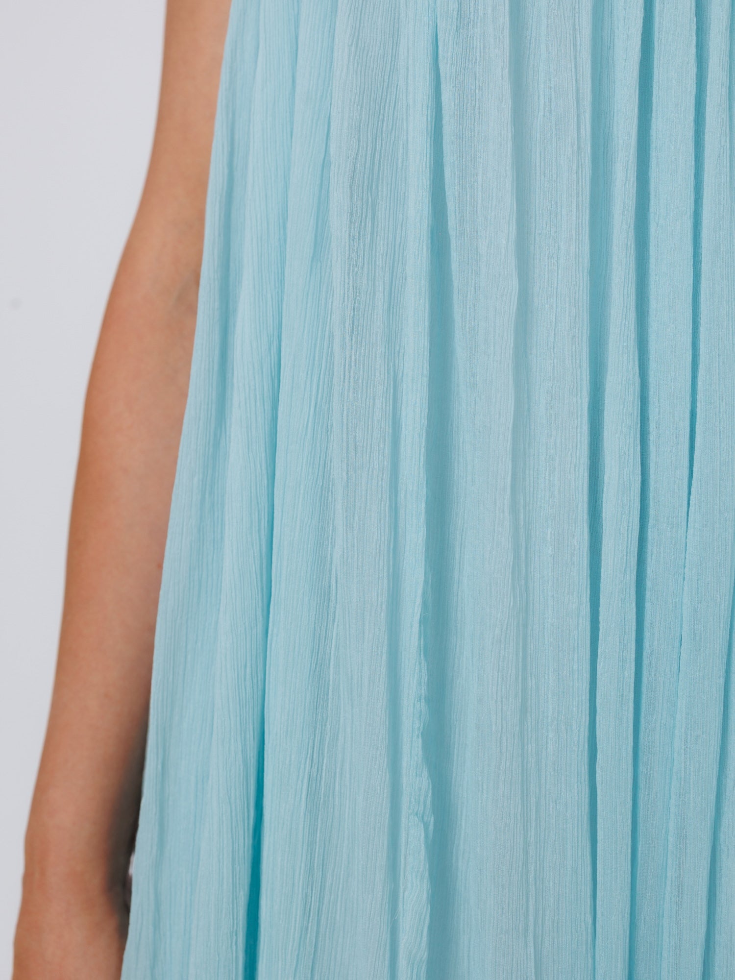 Ana Maxi Silk Dress Aqua Blue