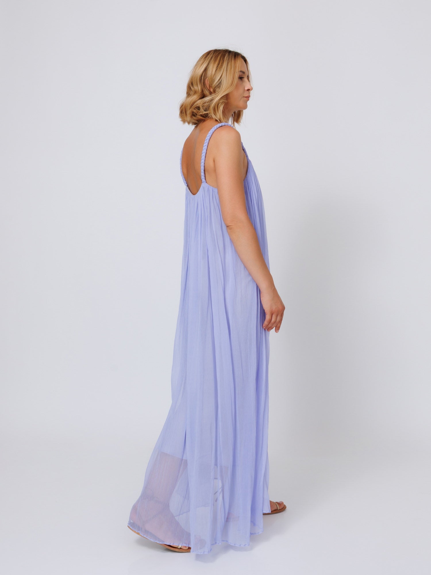 Ana Maxi Silk Dress Lavender