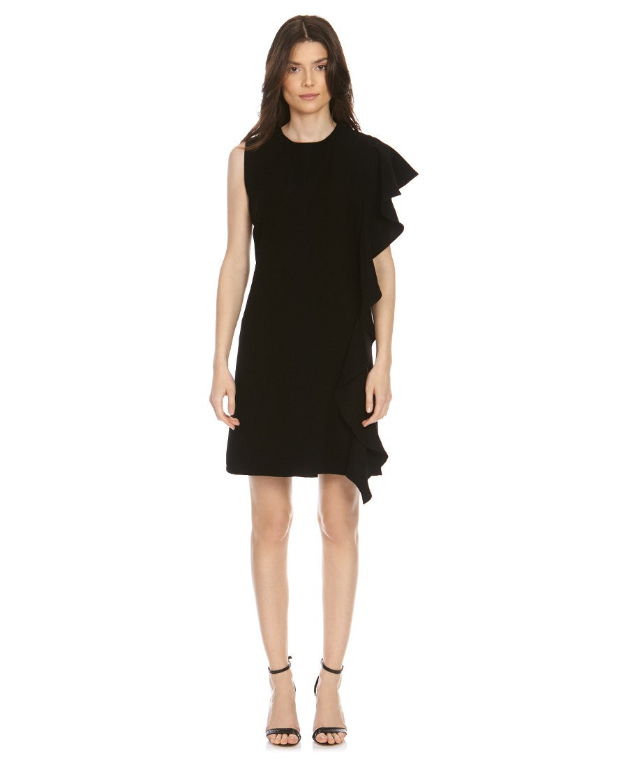 Mini Ruffled Crepe Dress