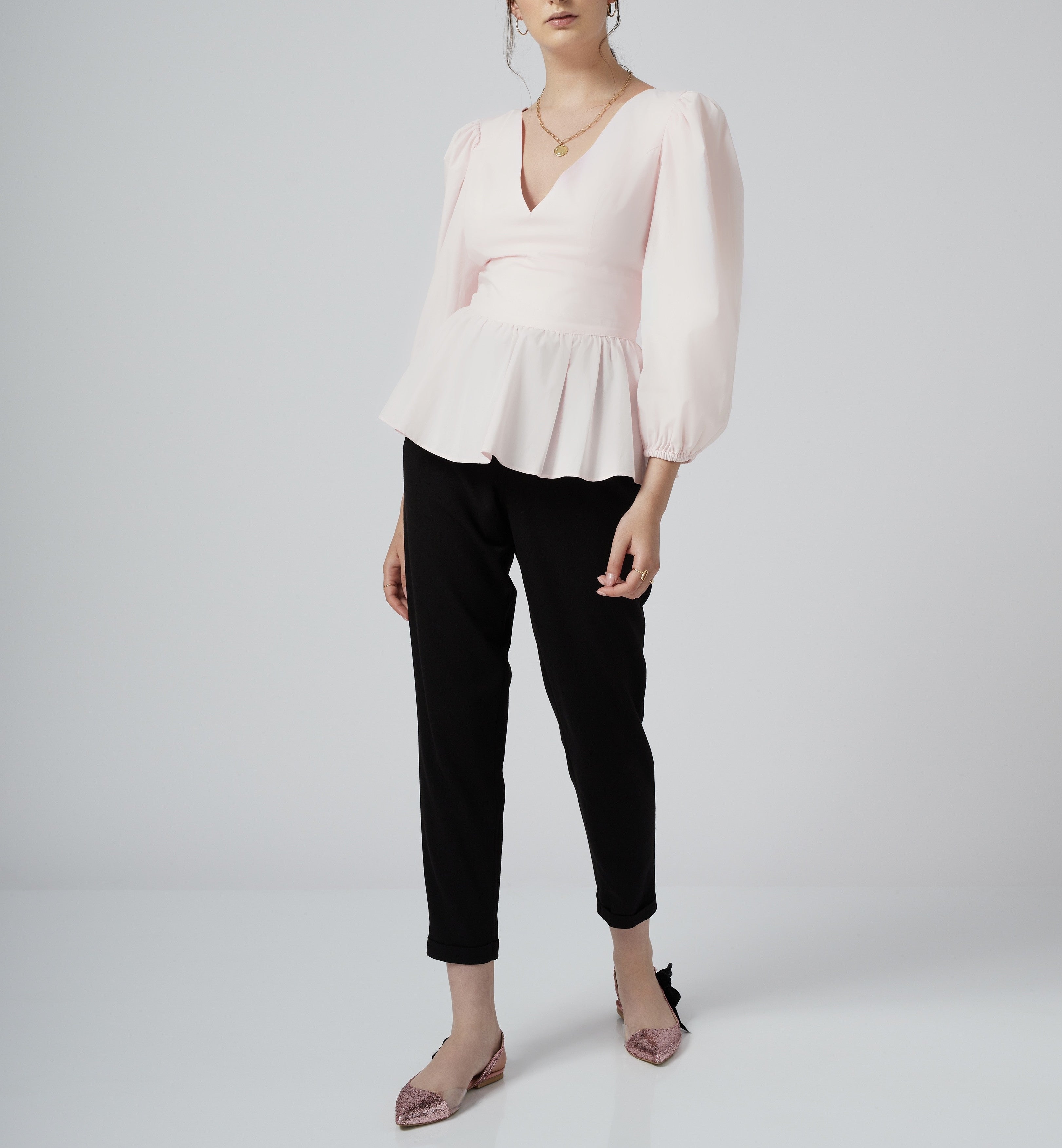 Cotton Blouse with open back