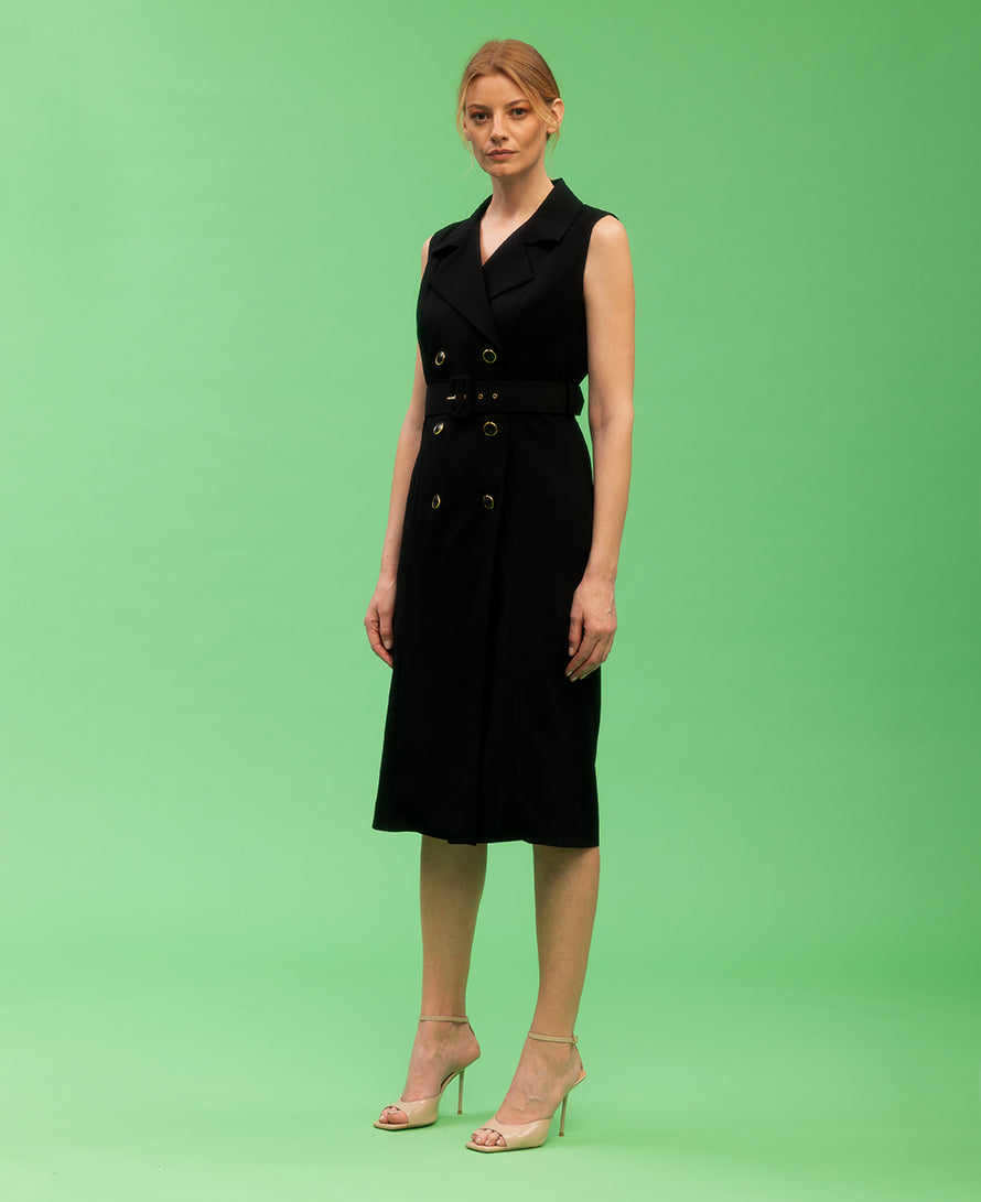 Dasy Double Brested Wool Midi Dress