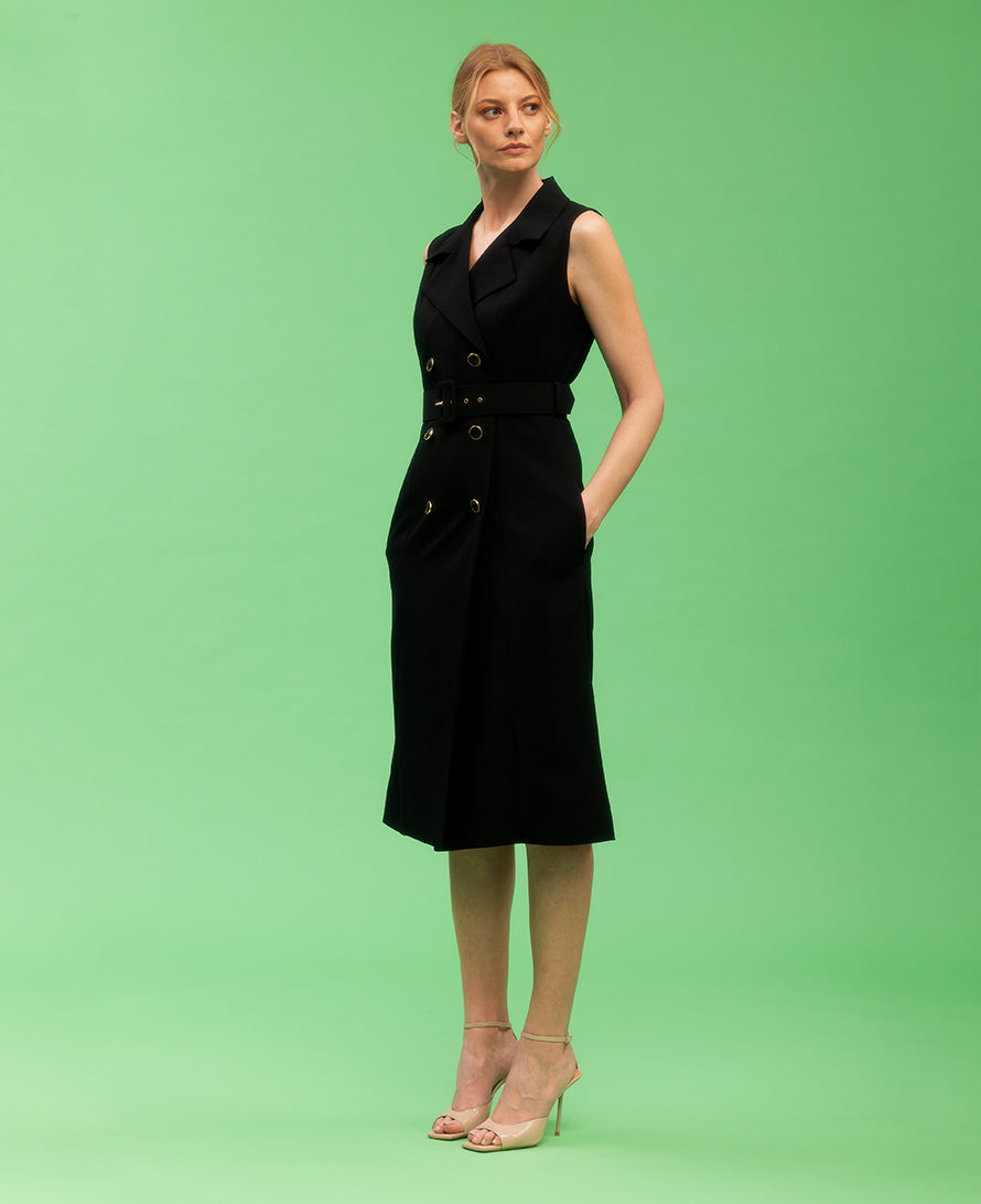 Dasy Double Brested Wool Midi Dress