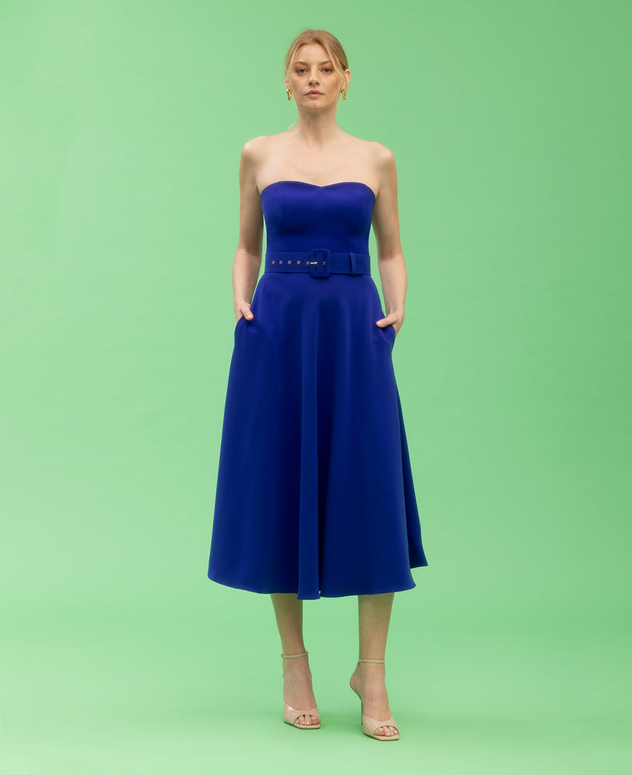 KATE BLUE ROYAL MIDI DRESS