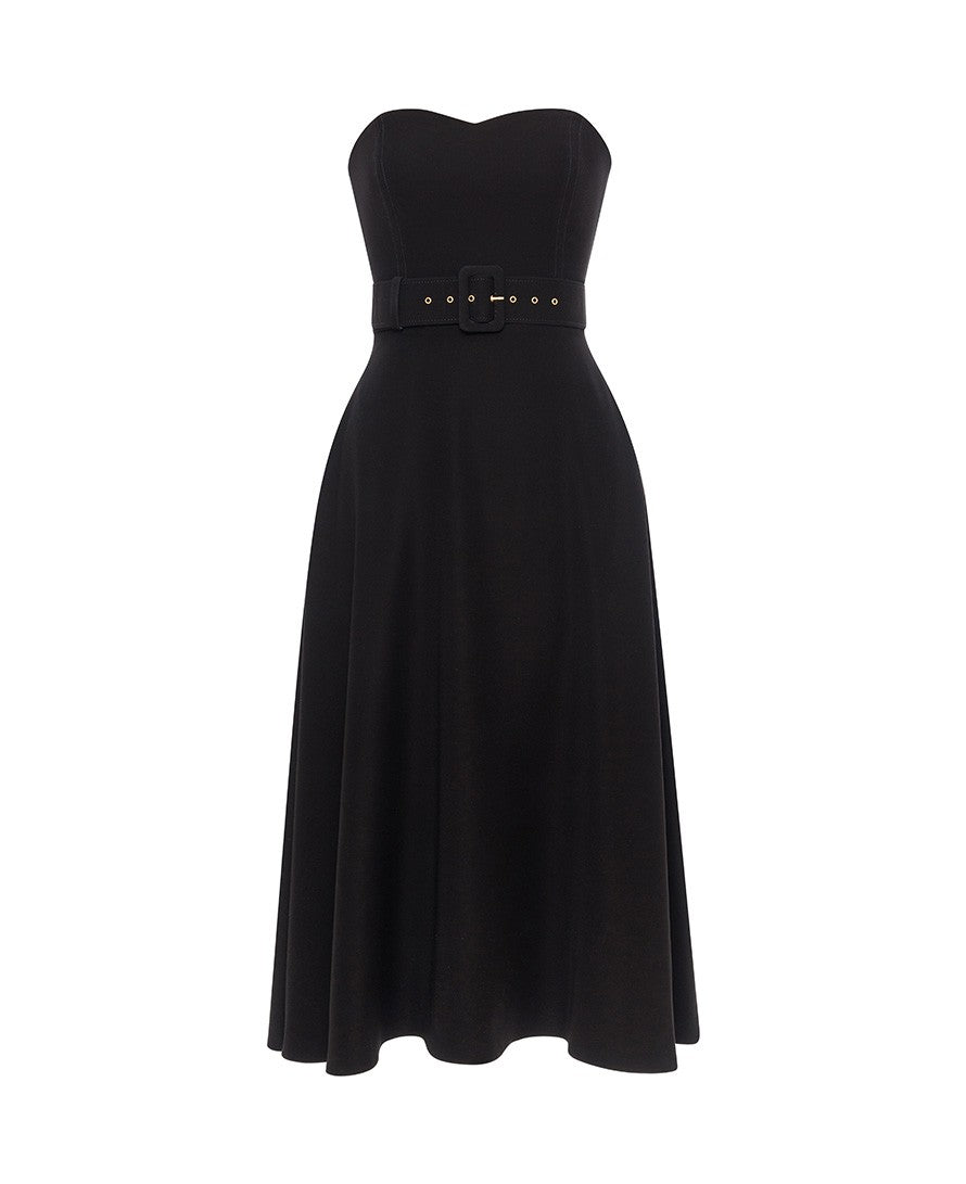Grace crepe midi dress black