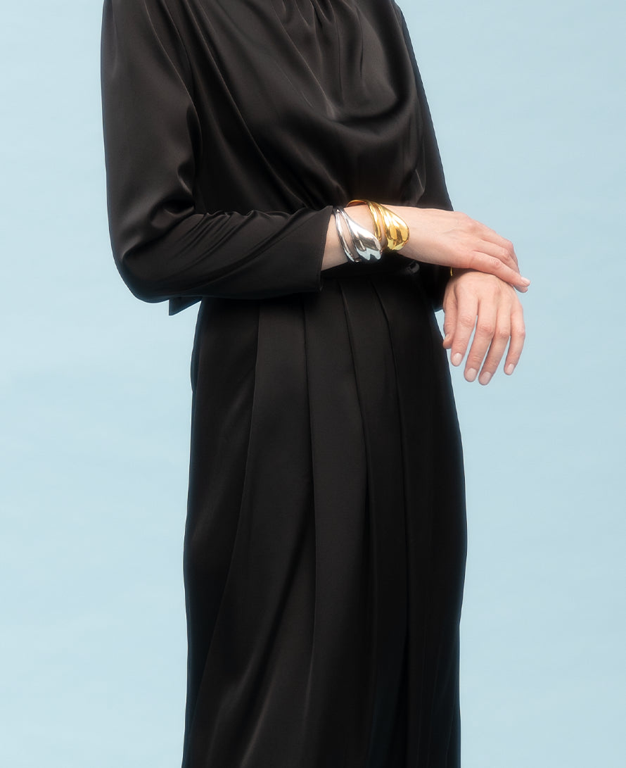 Wrap-effect Silk Midi Dress