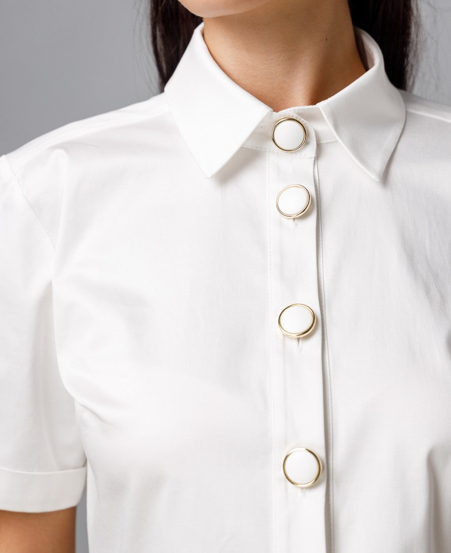 Cropped White Shirt