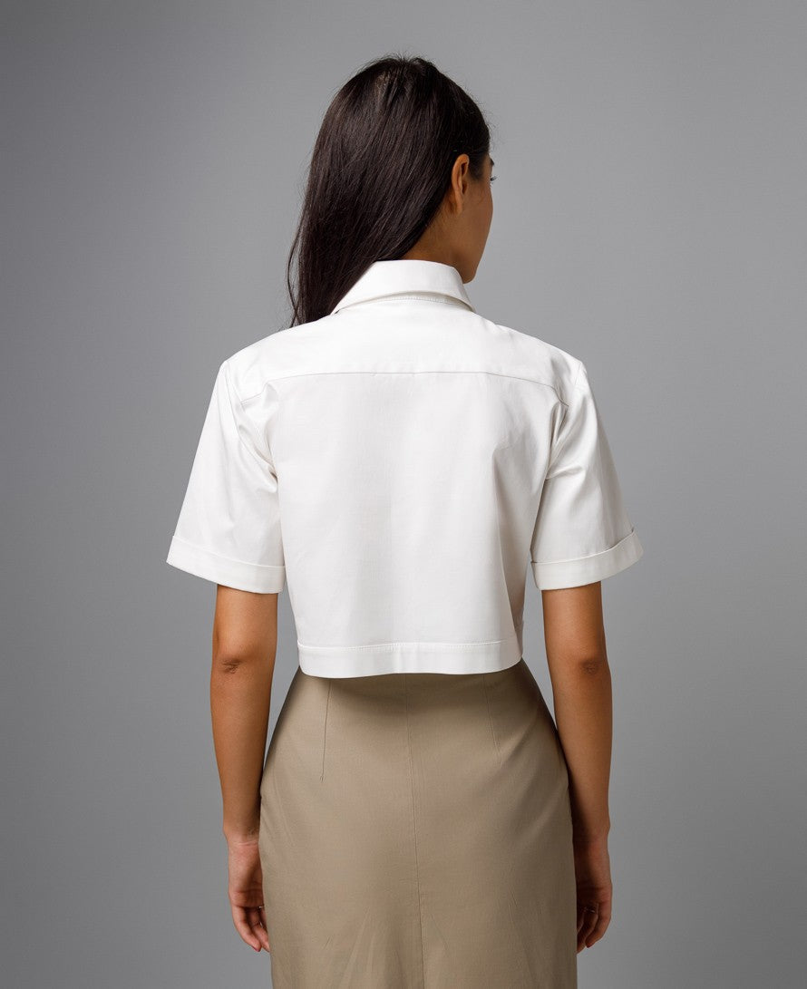 Cropped White Shirt