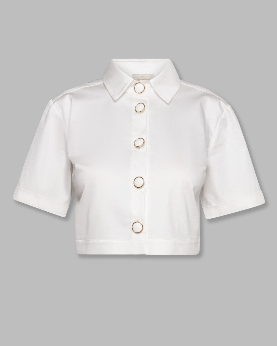 Cropped White Shirt