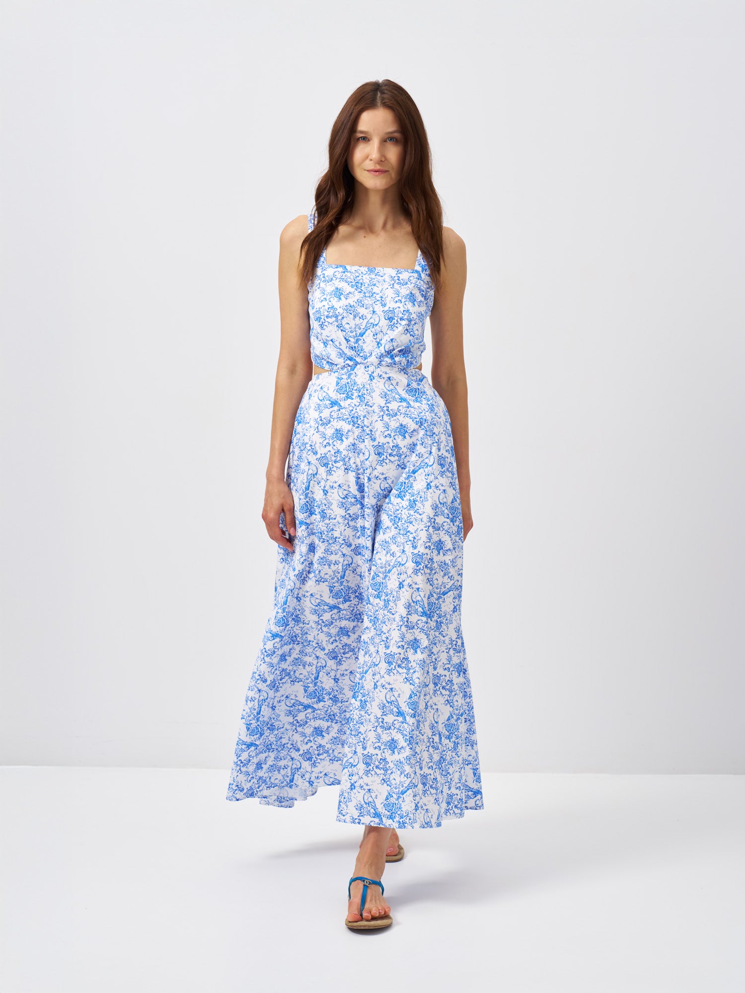 Rosalie Toile de Jouy Cotton Maxi Dress