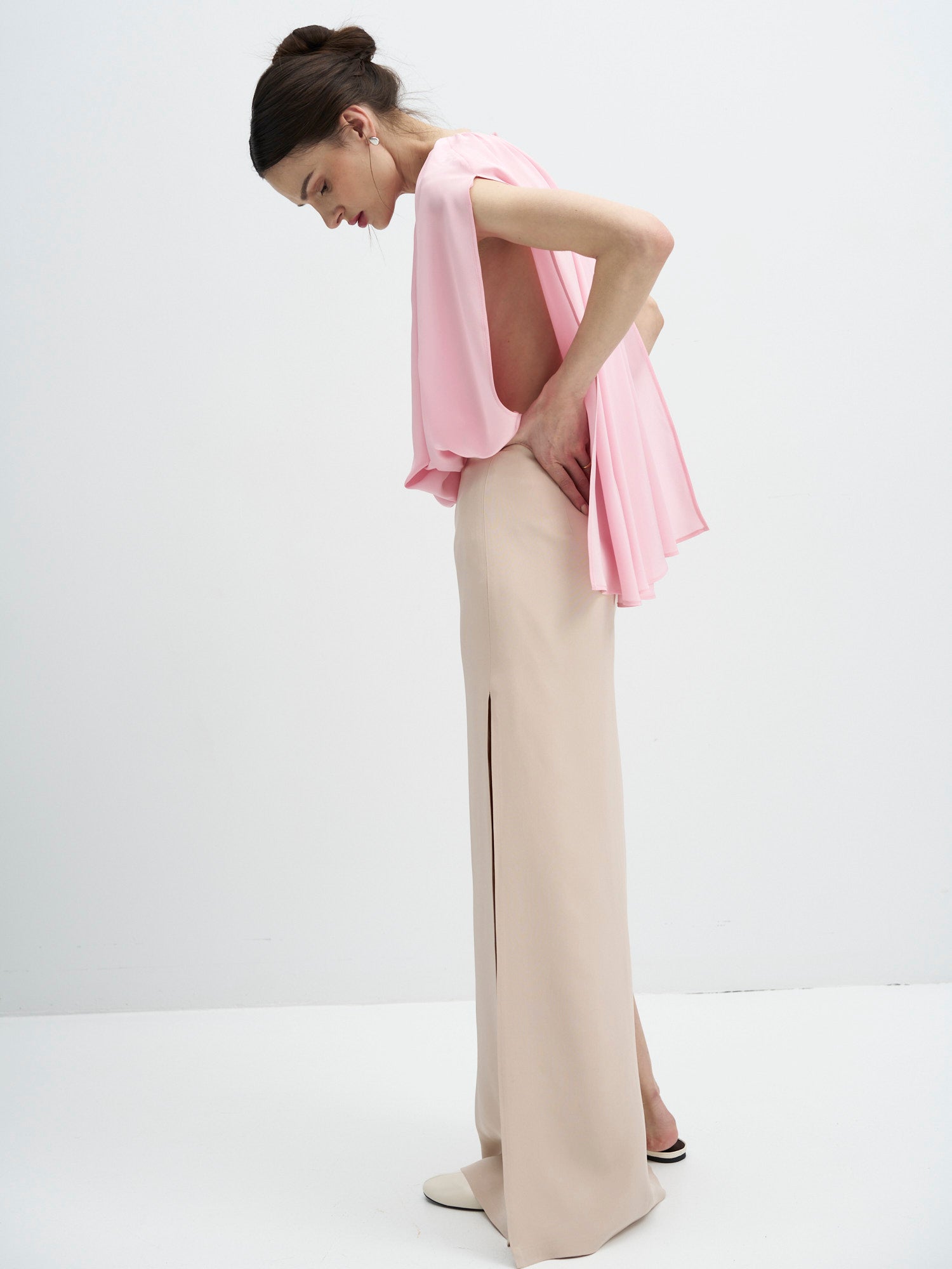 Silk Crepe Cady Maxi Skirt