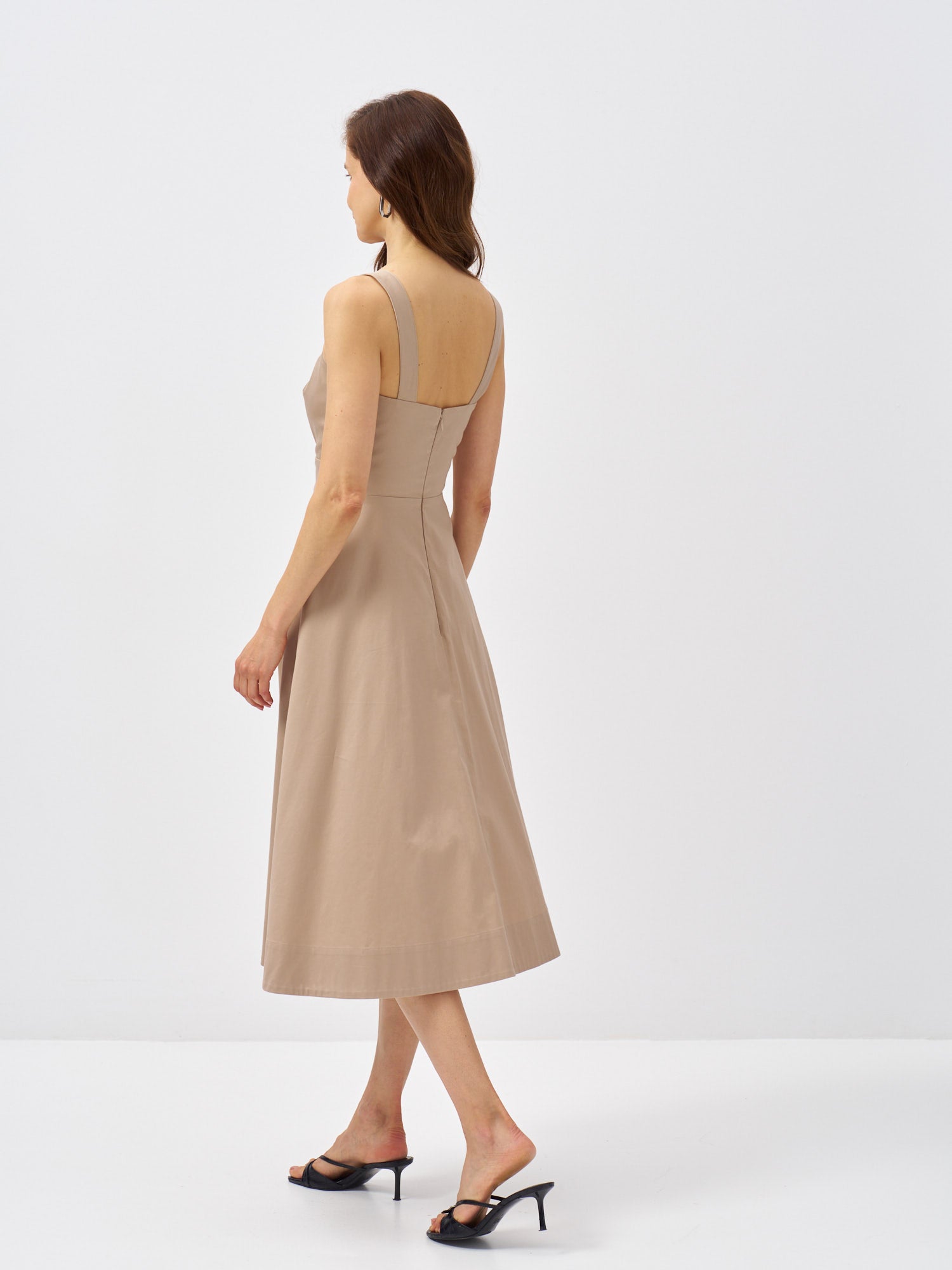 Simone Cotton Satin Midi Dress