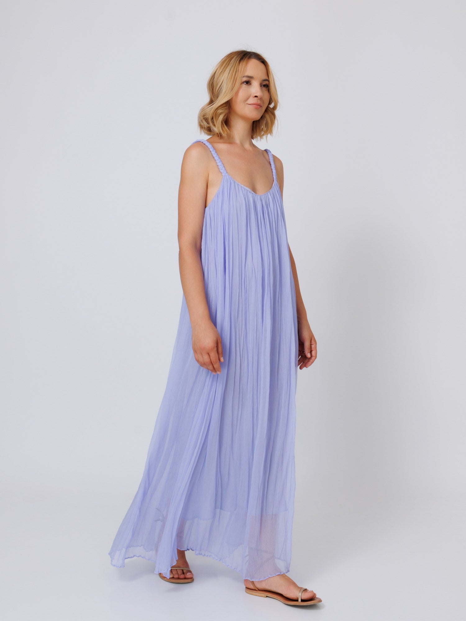 Ana Maxi Silk Dress Lavender