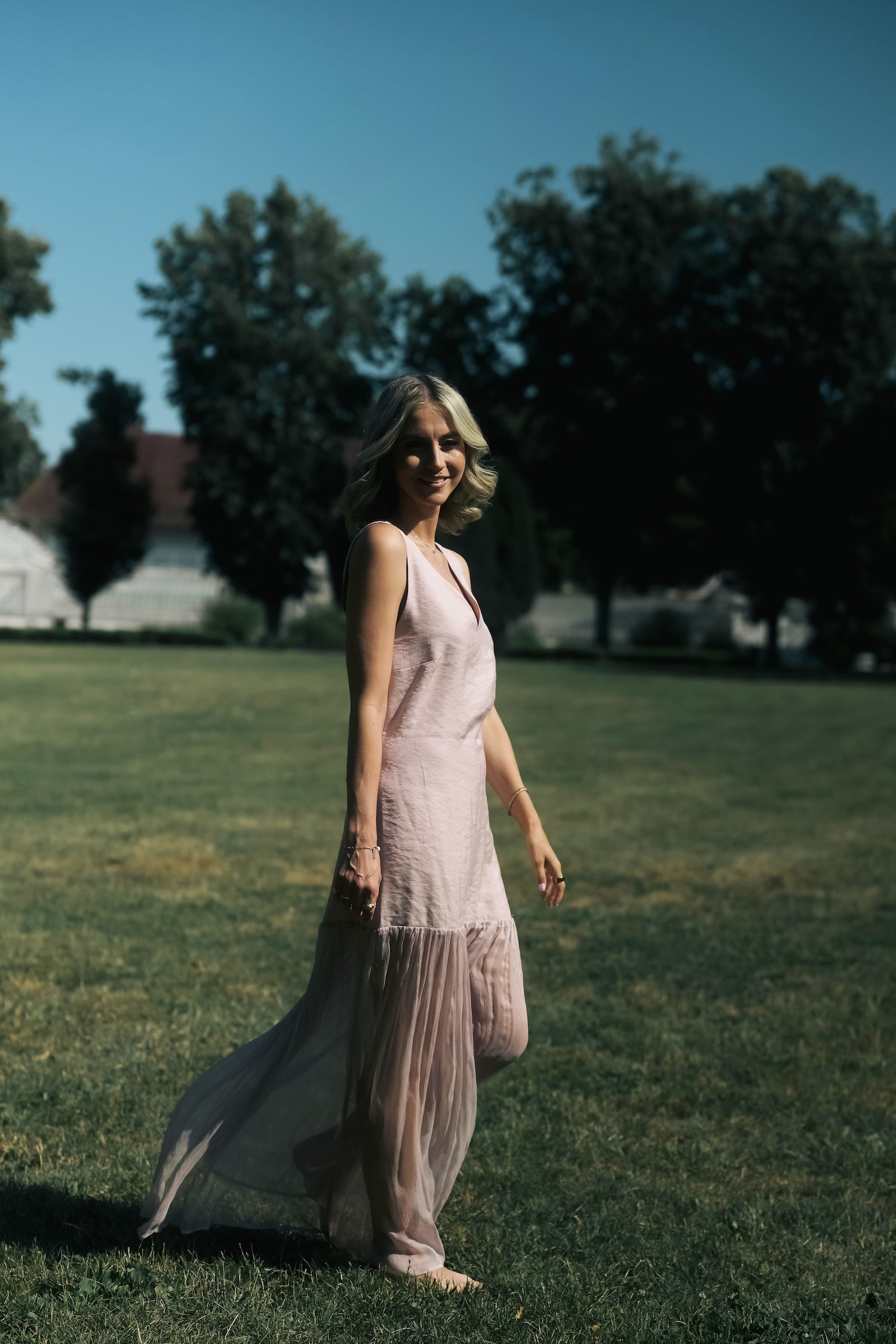 Mara Maxi Silk Dress Dusty Pink