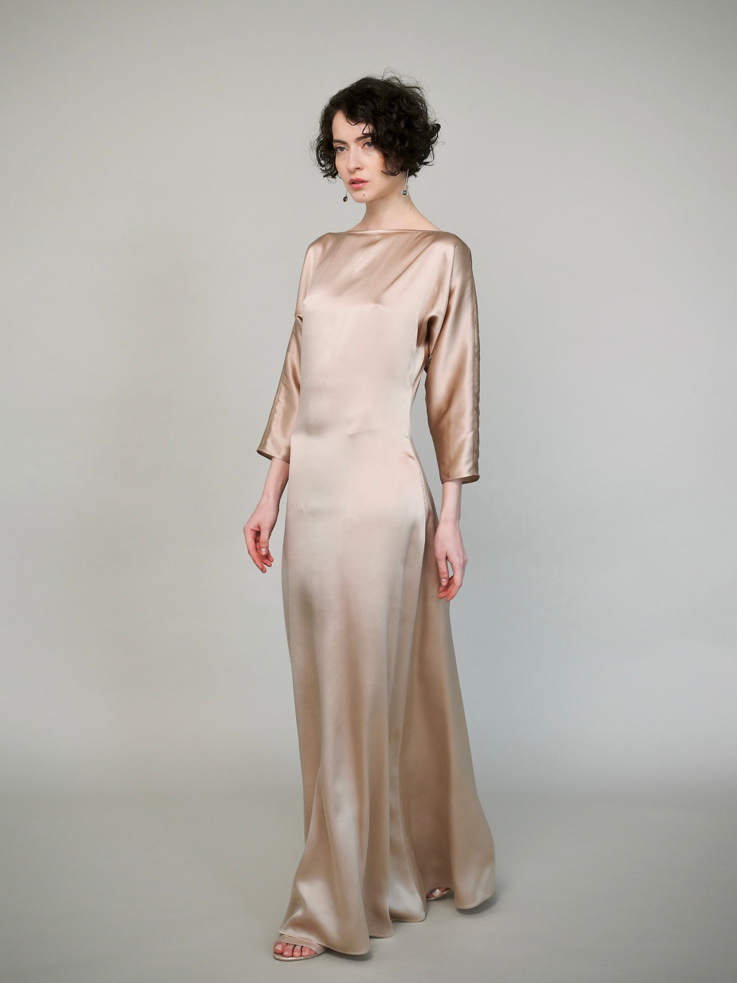 Maia Dress in Champagne Silk
