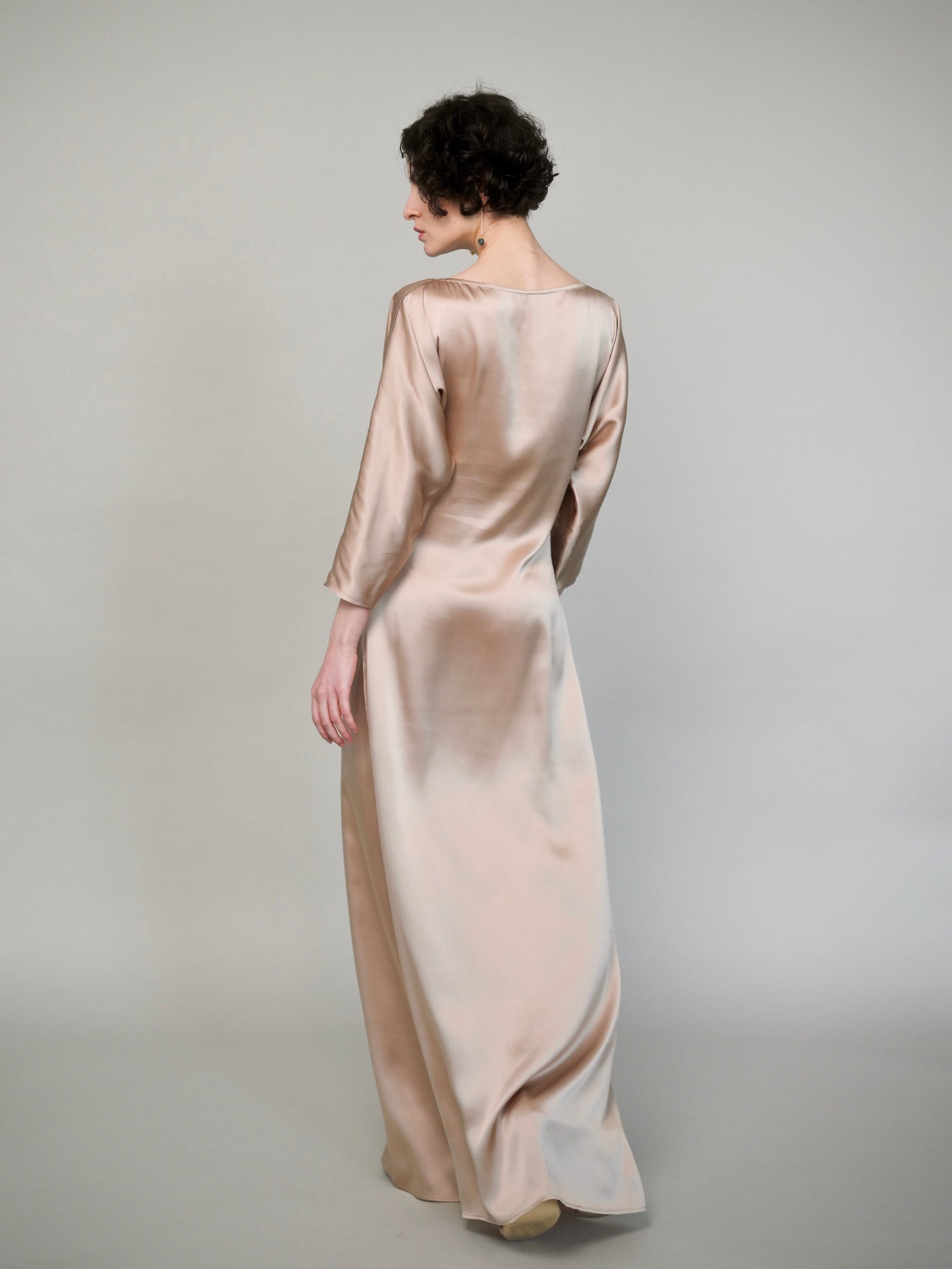 Maia Dress in Champagne Silk